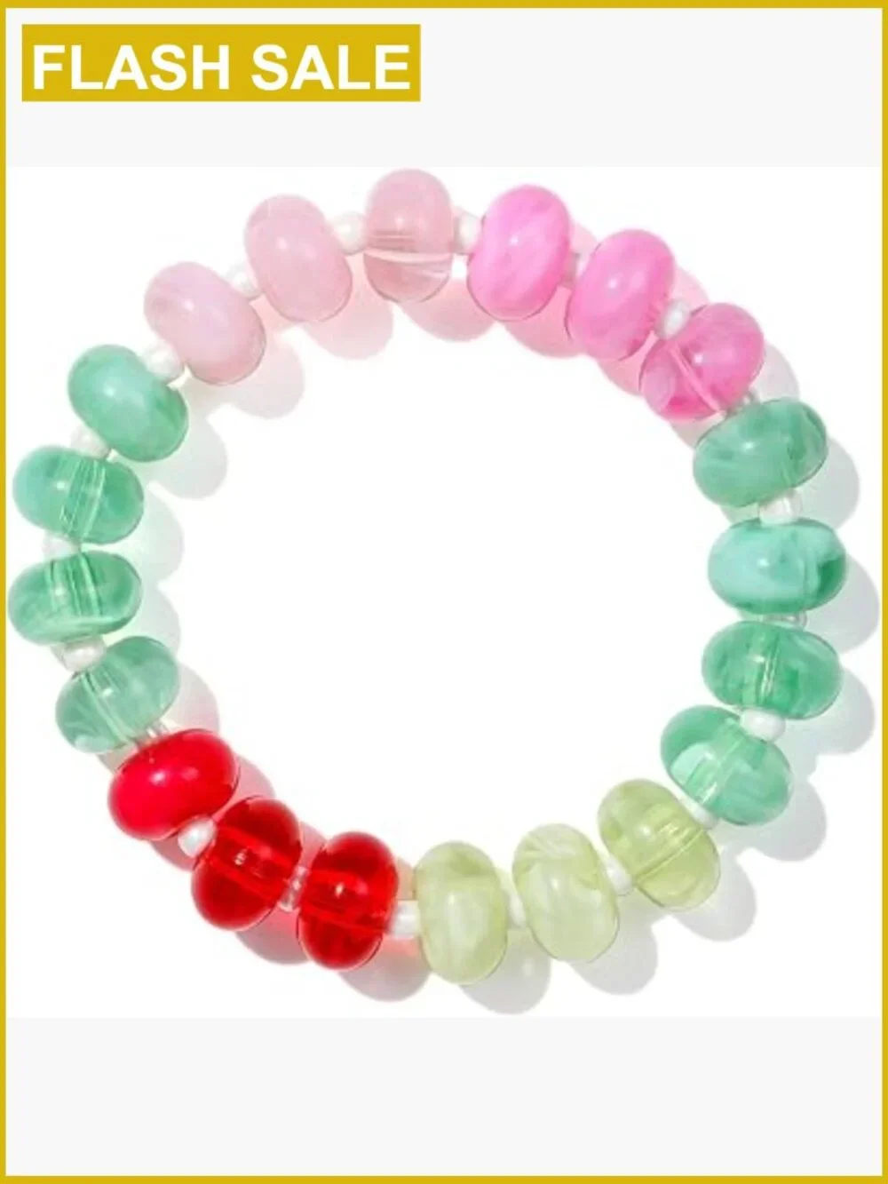 Chunky Acrylic Boho Stretch Bracelet Set Handmade Summer Vacation Jewelry